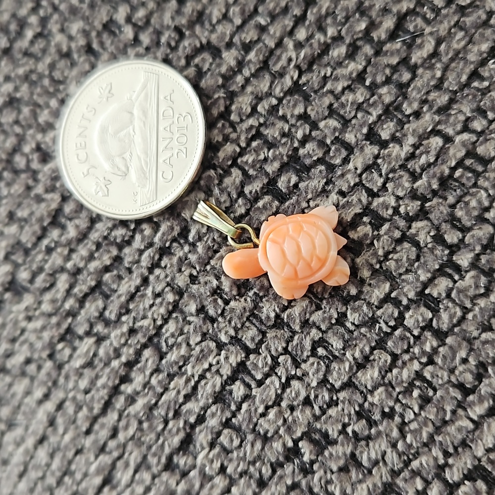 Pink Coral Handcarved Pendant